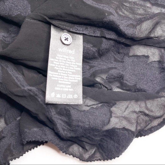 Wilfred Black Sheer Floral Appliqué Lace Babydoll Dress Size XS - Picture 6 of 9